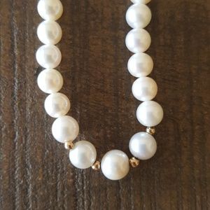 Pearl Necklace with Gold Balls